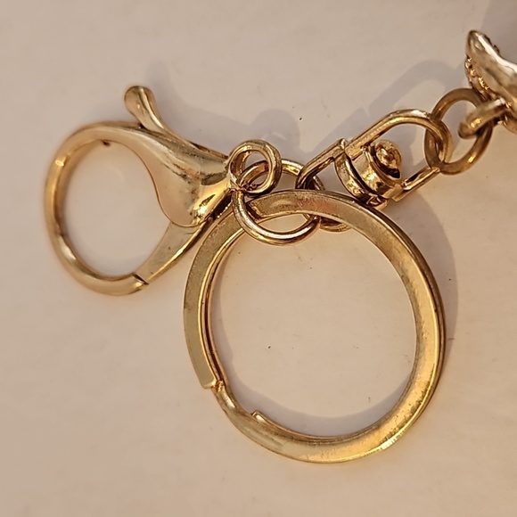 NEWISH Rhinestones, Stones & Enamel on Goldtone Guitar Key Chain - Picture 4 of 8